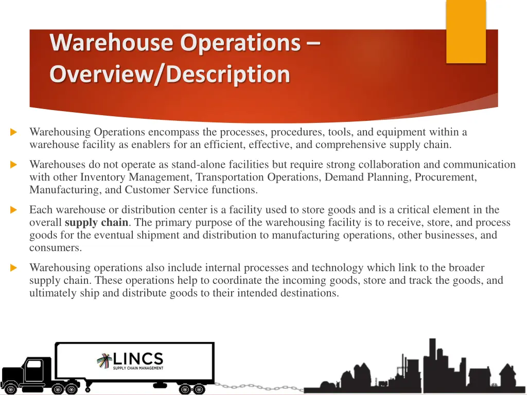 warehouse operations overview description