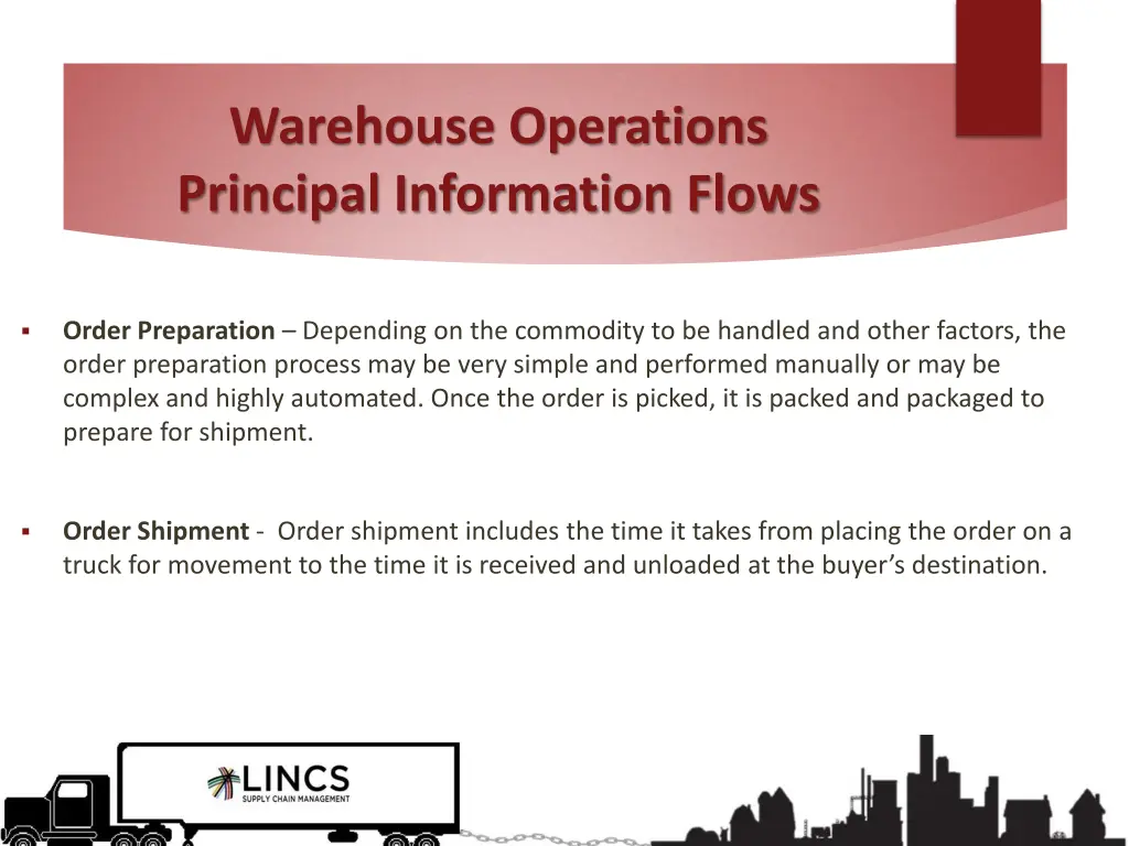 warehouse operations principal information flows 1