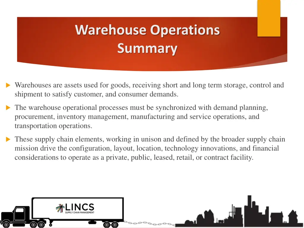 warehouse operations summary