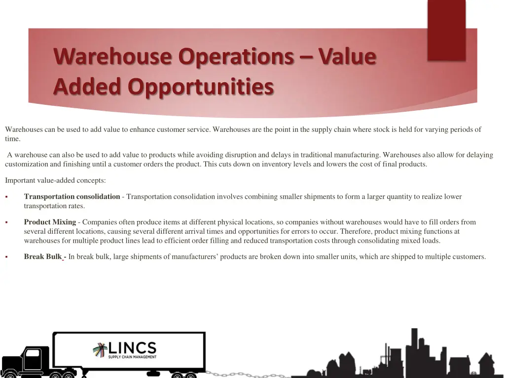 warehouse operations value added opportunities