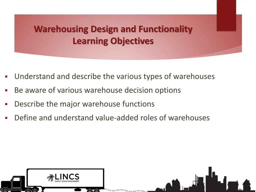 warehousing design and functionality learning