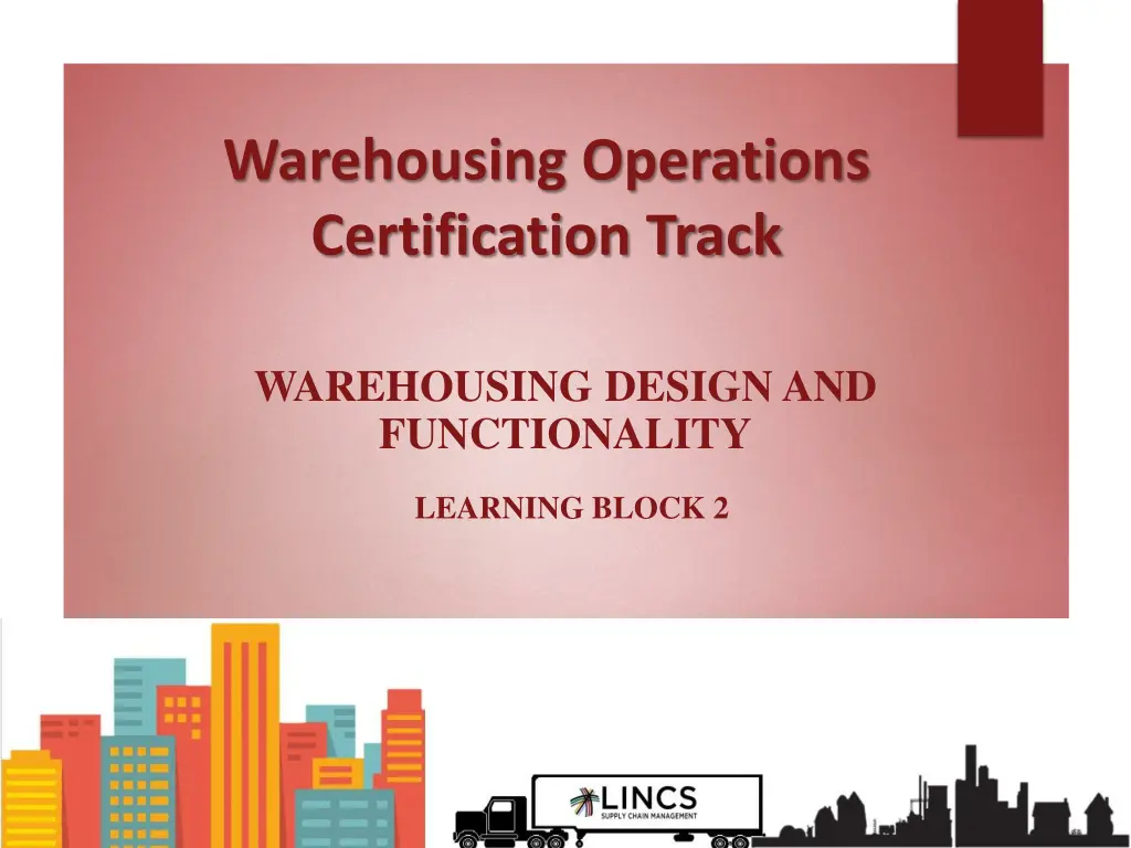 warehousing operations certification track 1