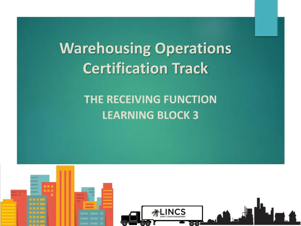 warehousing operations certification track 2