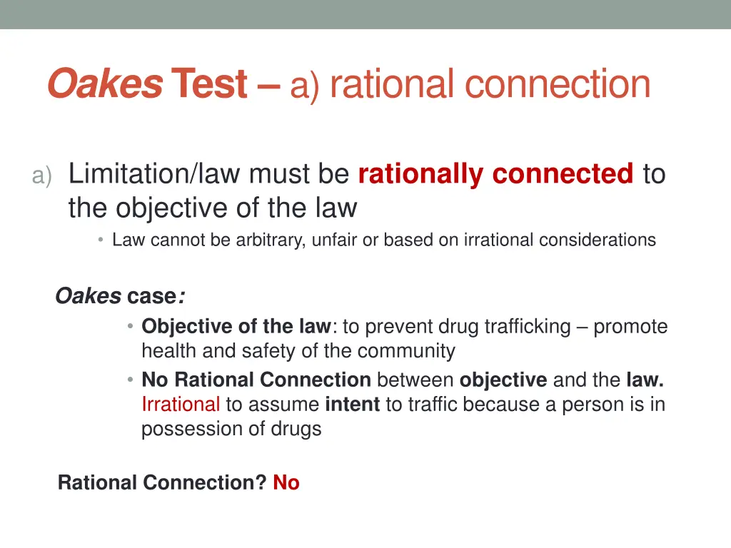 oakes test a rational connection