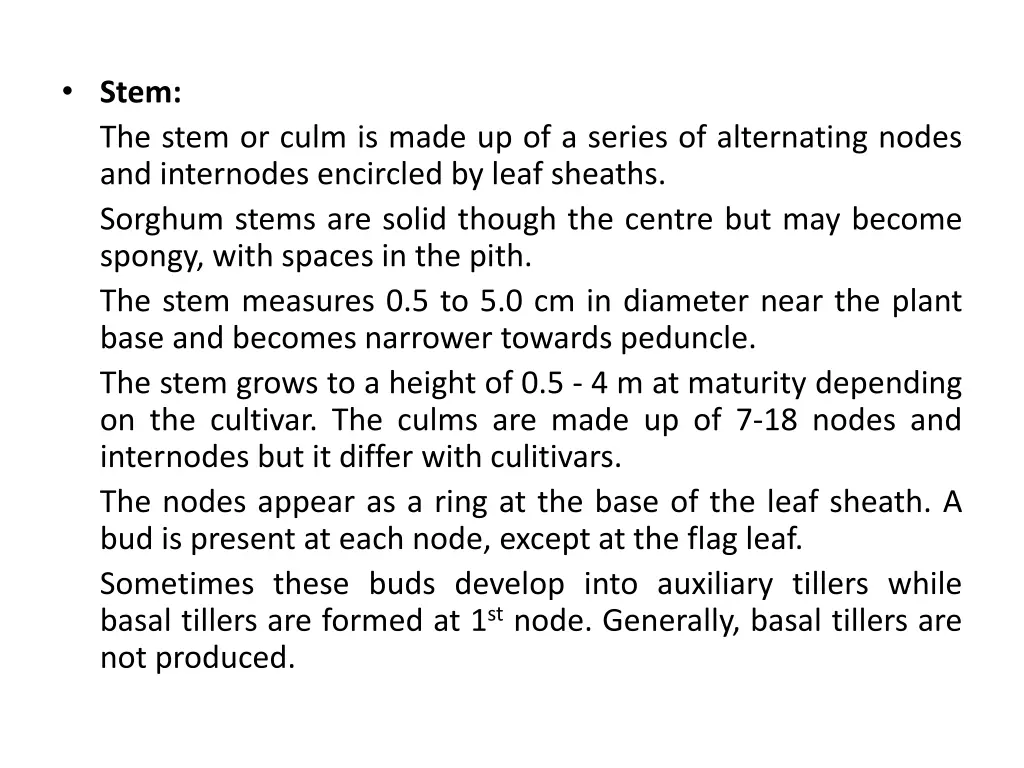 stem the stem or culm is made up of a series