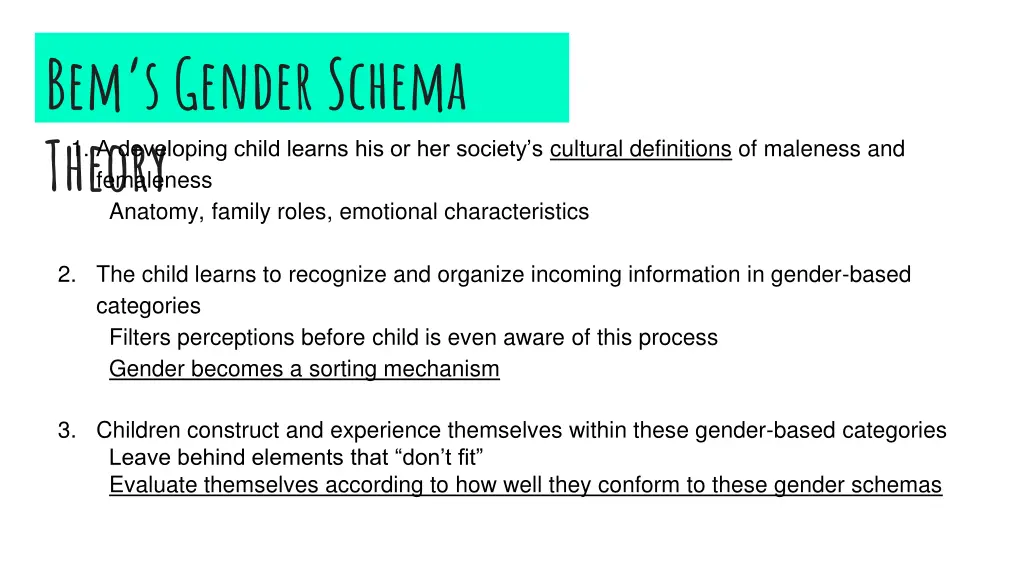 bem s gender schema theory anatomy family roles