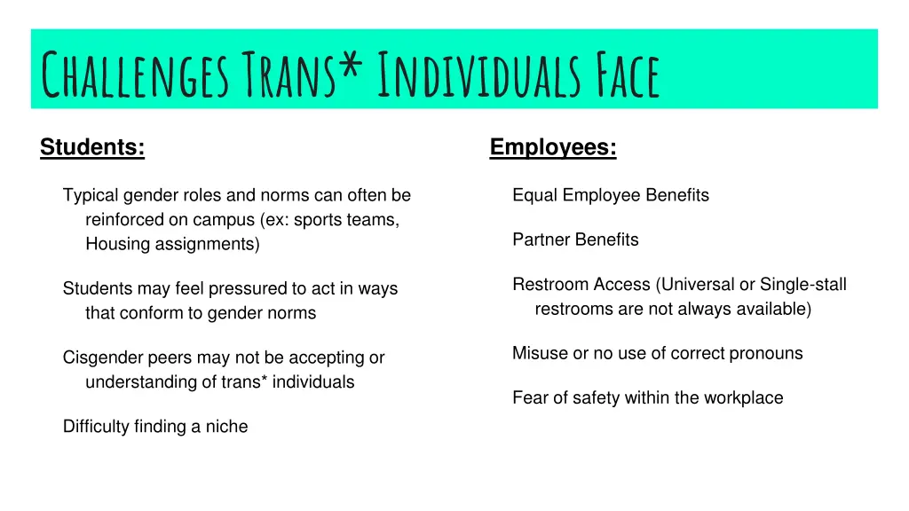 challenges trans individuals face