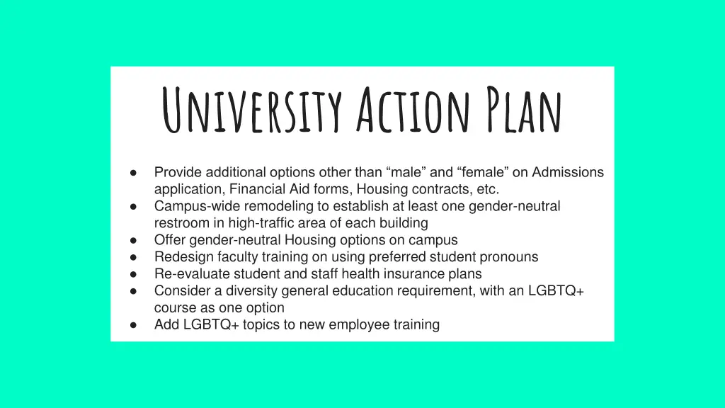 university action plan