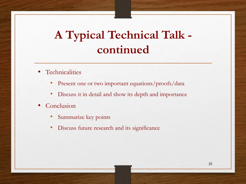 a typical technical talk continued