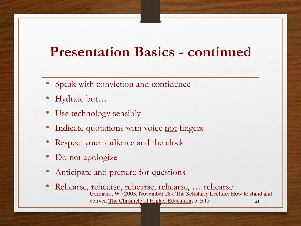 presentation basics continued