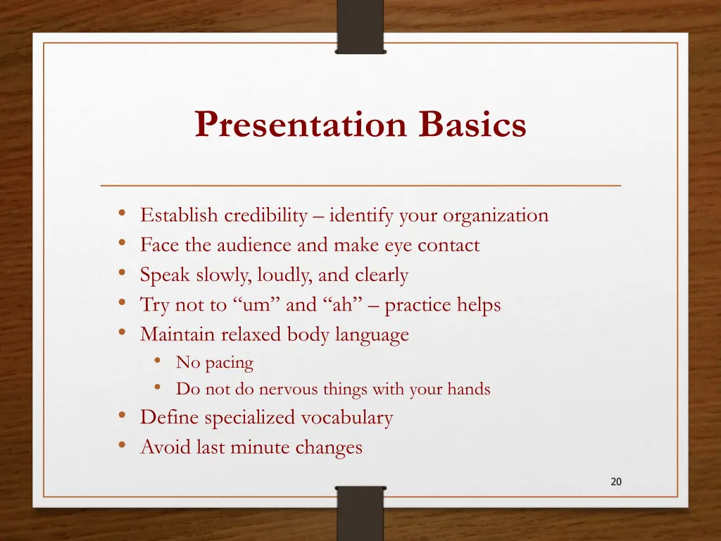 presentation basics