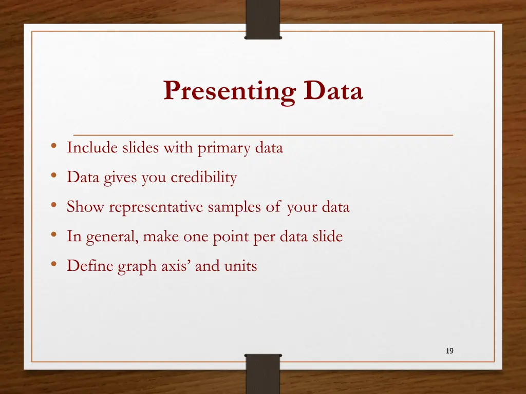 presenting data