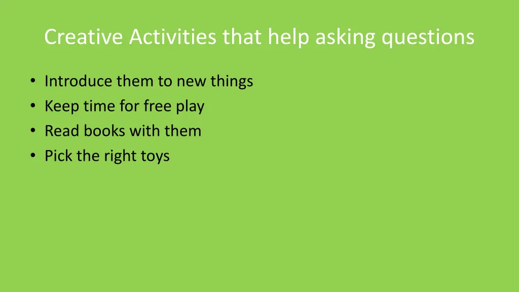 creative activities that help asking questions