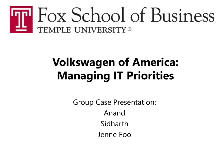 volkswagen of america managing it priorities