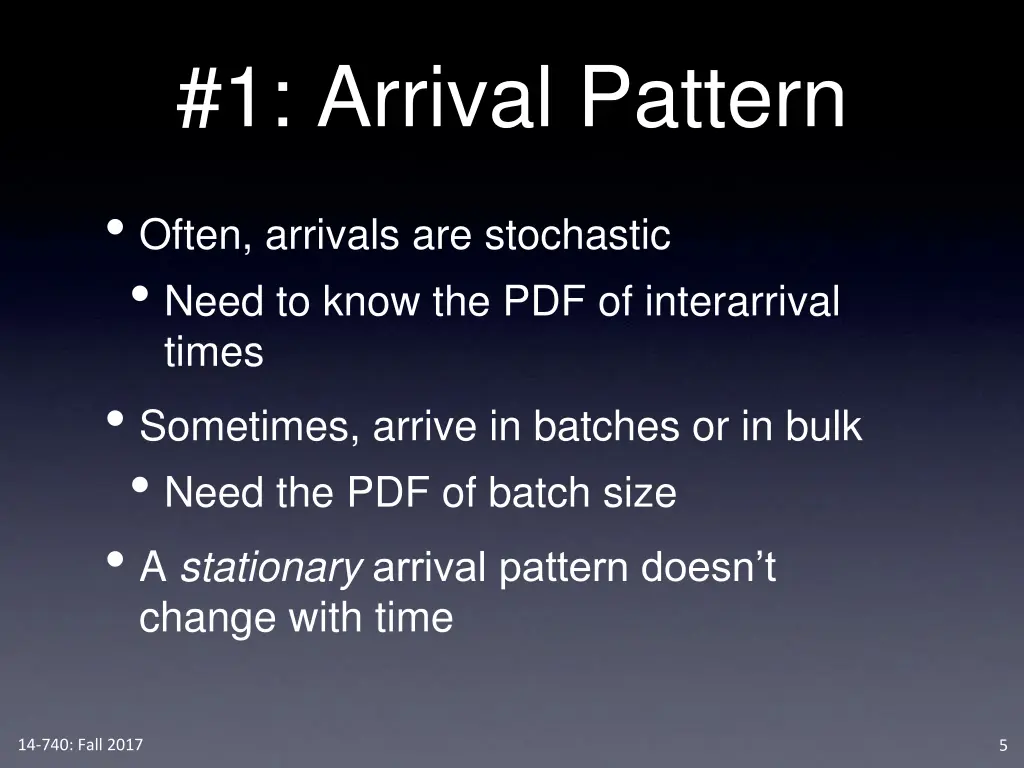 1 arrival pattern