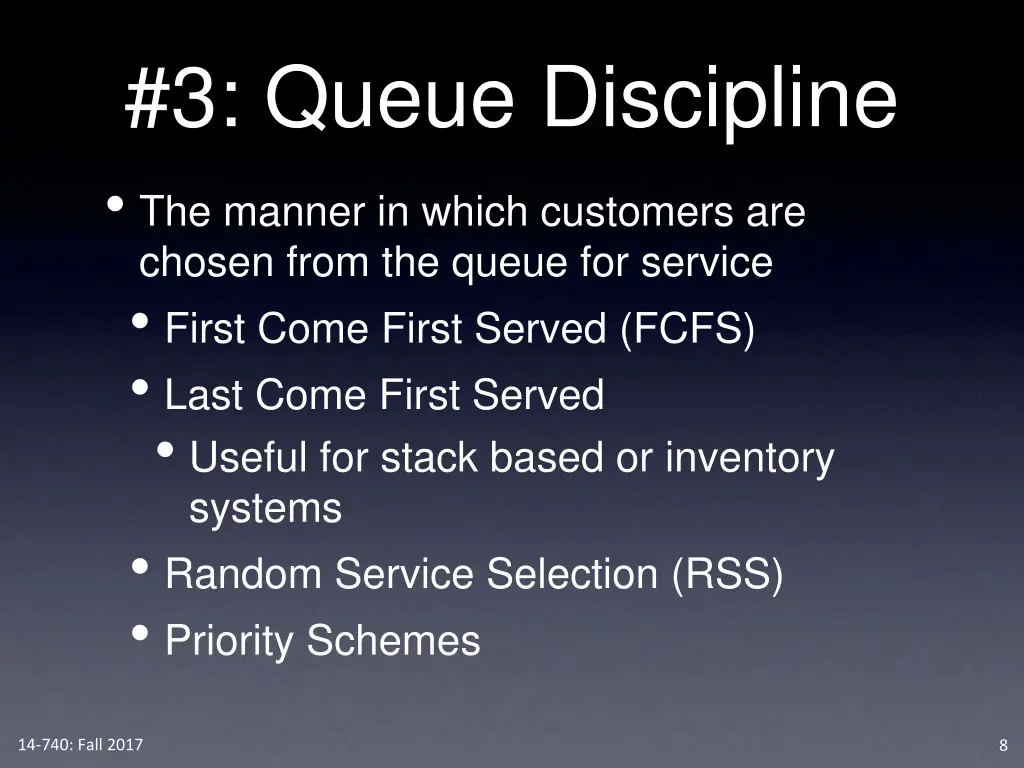 3 queue discipline the manner in which customers