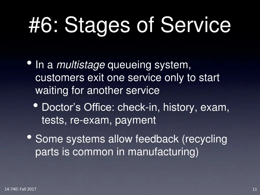 6 stages of service