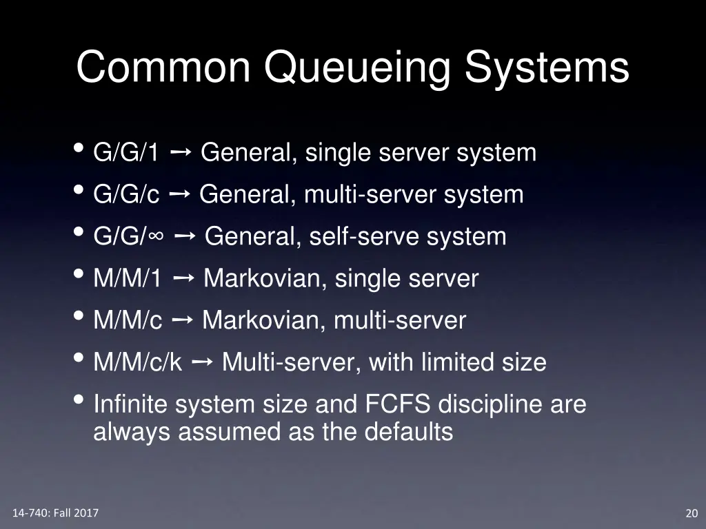 common queueing systems