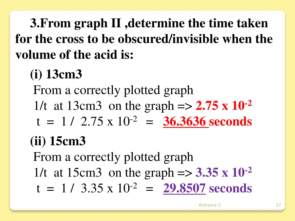 3 from graph ii determine the time taken