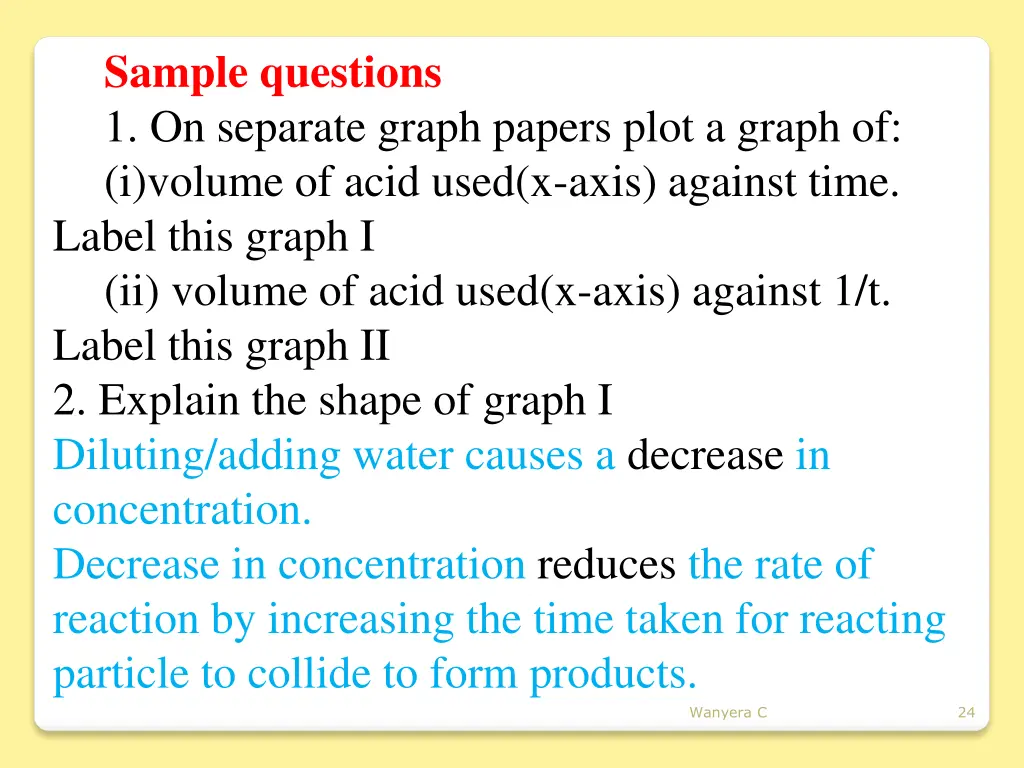 sample questions 1 on separate graph papers plot