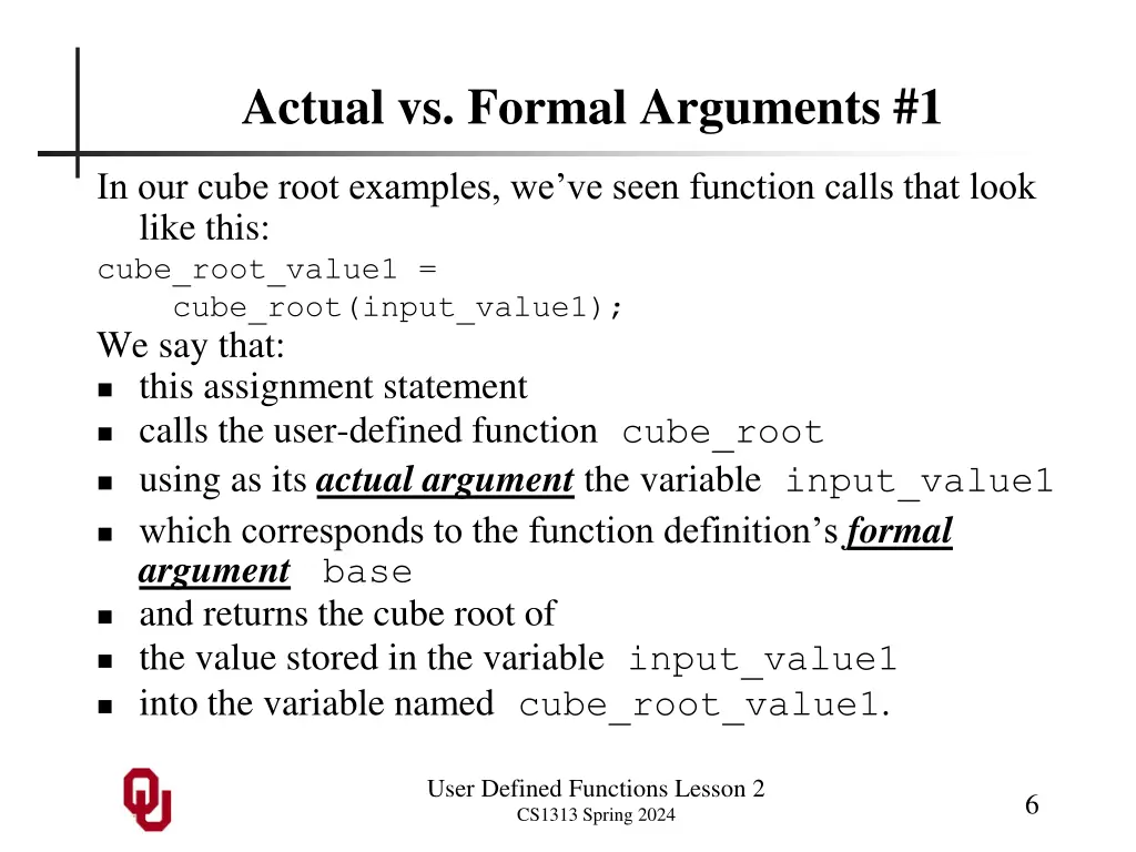 actual vs formal arguments 1