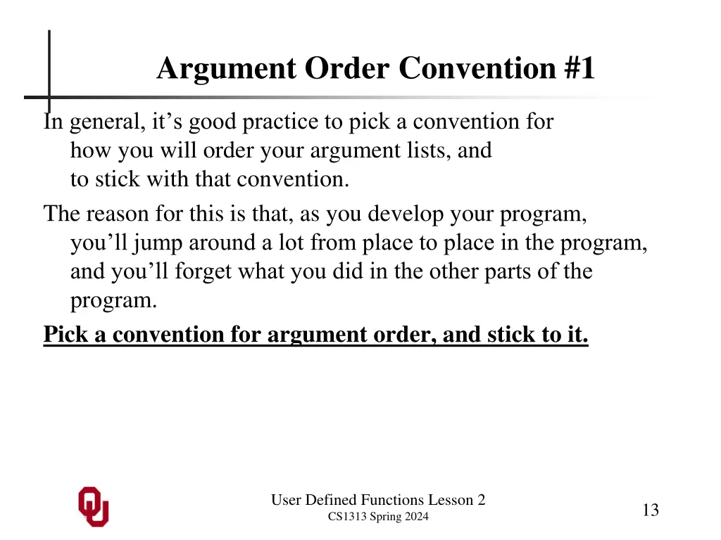 argument order convention 1