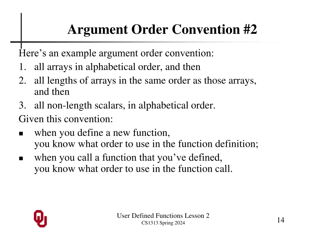 argument order convention 2