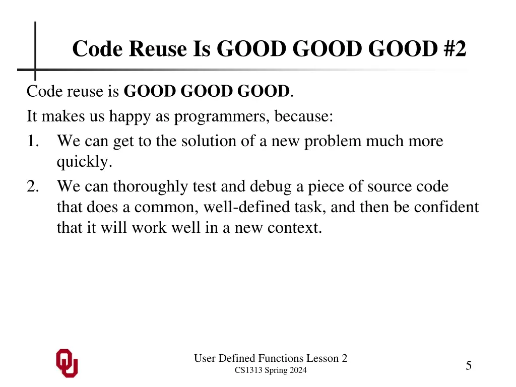 code reuse is good good good 2