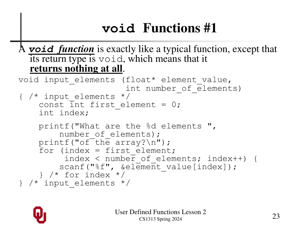 void functions 1