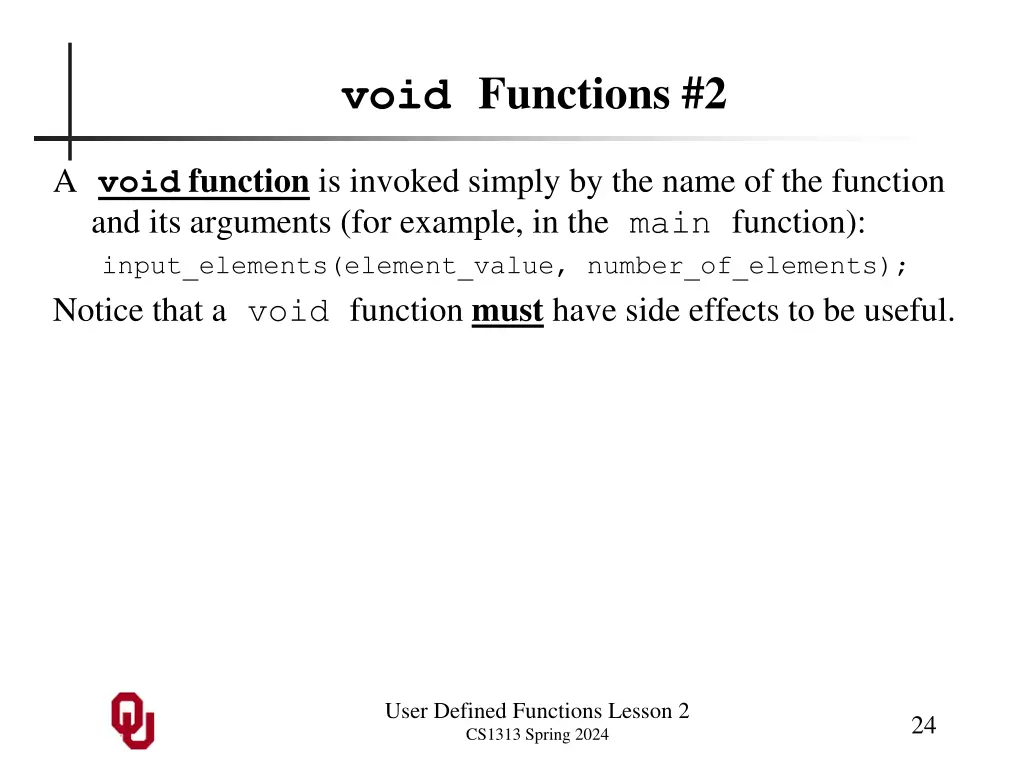 void functions 2