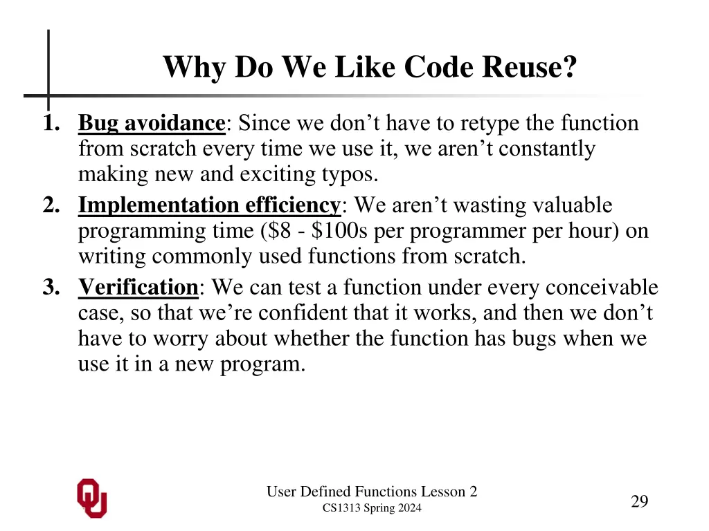 why do we like code reuse