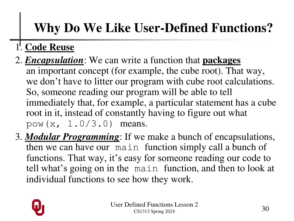 why do we like user defined functions