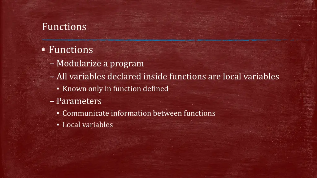 functions 1