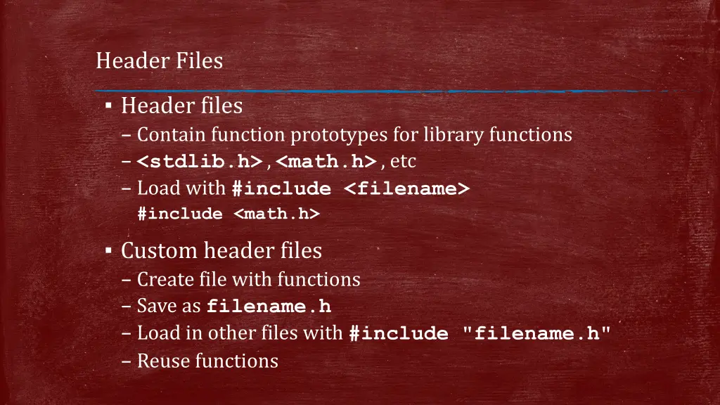 header files