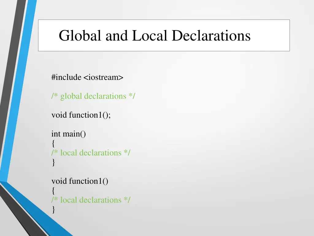 global and local declarations 1