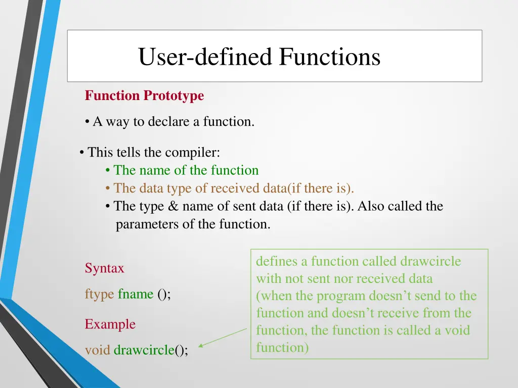 user defined functions