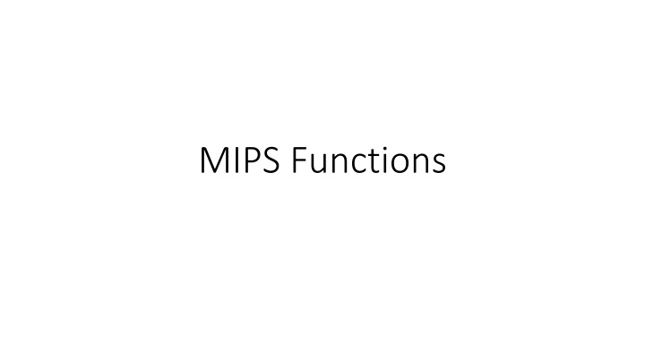 mips functions