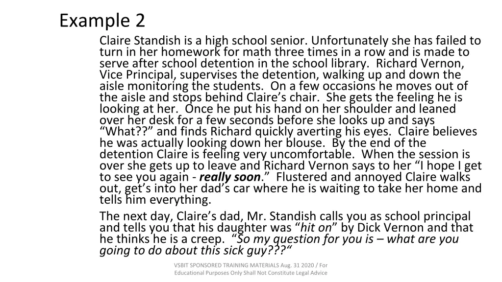 example 2 claire standish is a high school senior 1