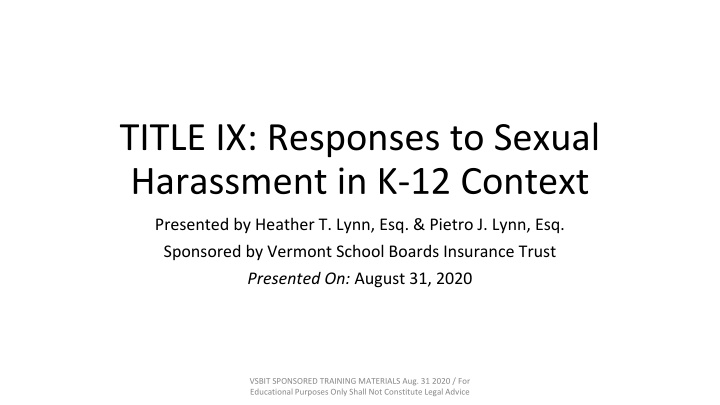 title ix responses to sexual harassment