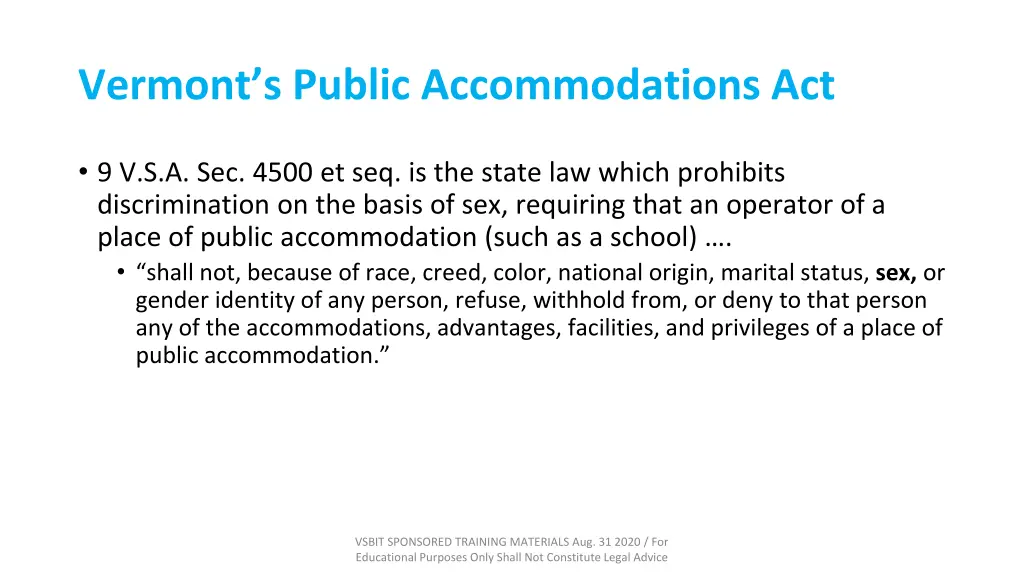 vermont s public accommodations act