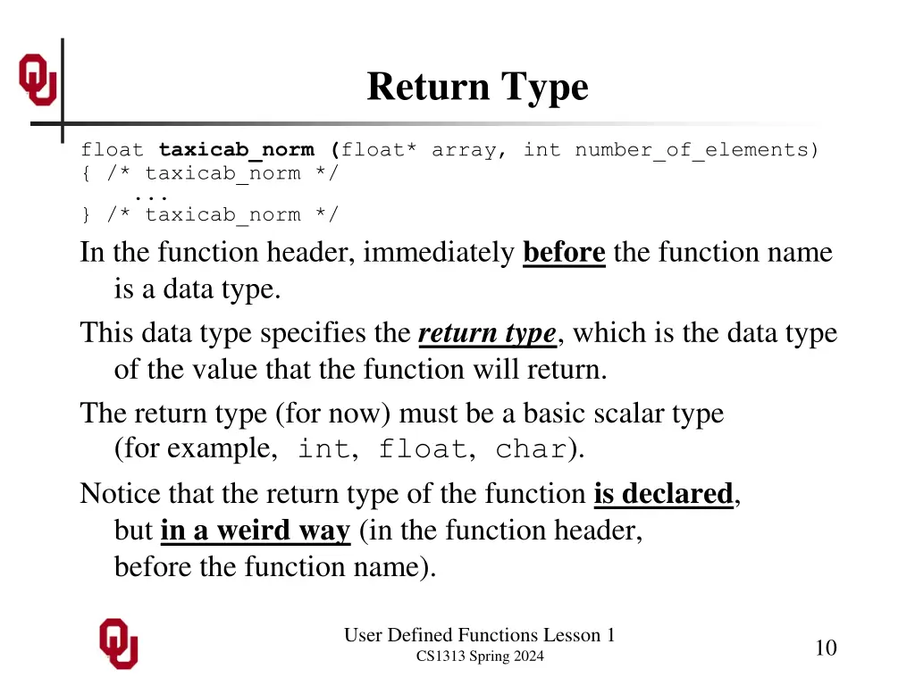 return type