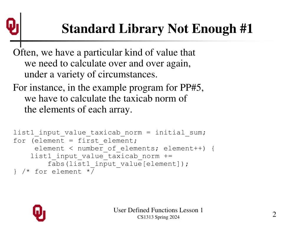 standard library not enough 1