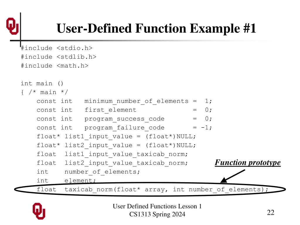 user defined function example 1