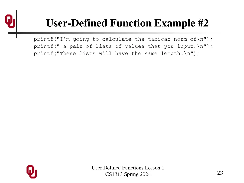 user defined function example 2