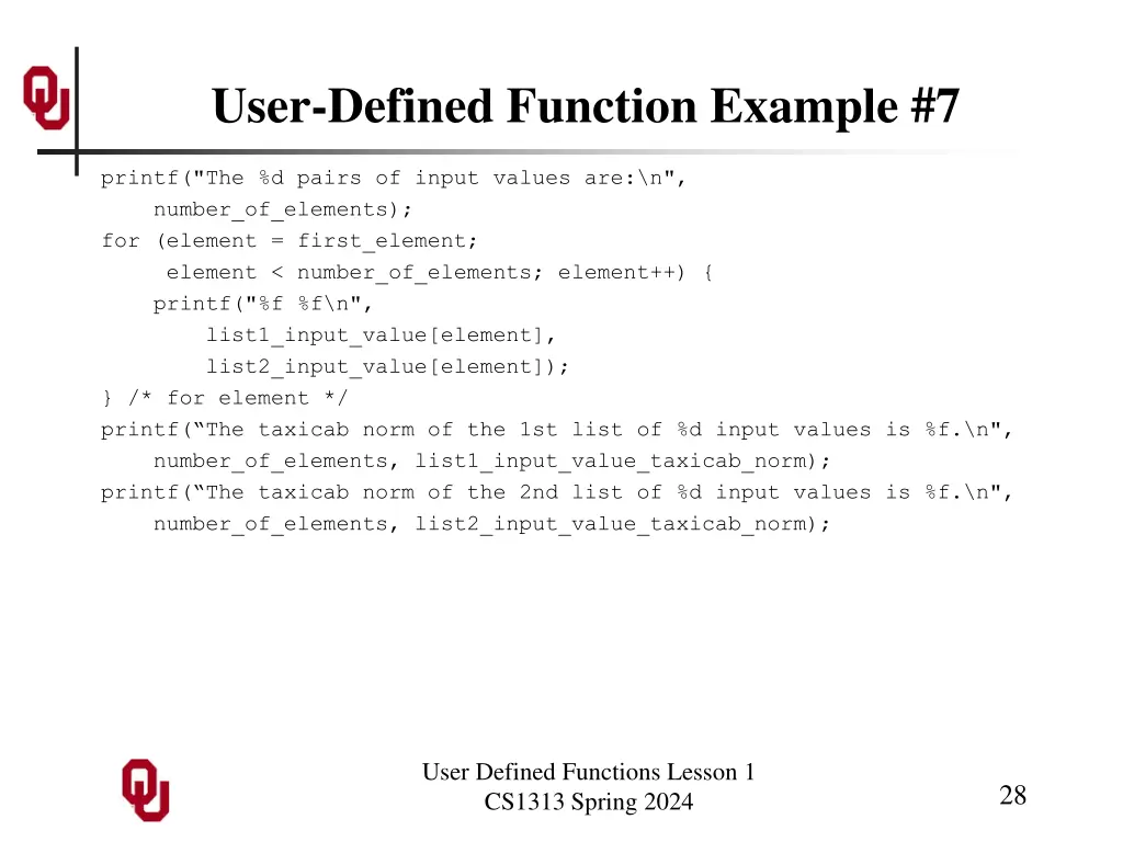 user defined function example 7