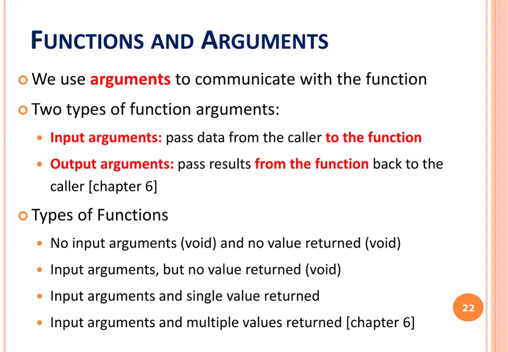 f unctions and a rguments