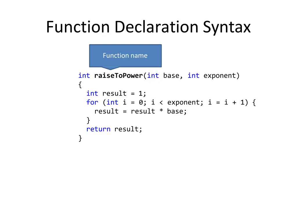 function declaration syntax