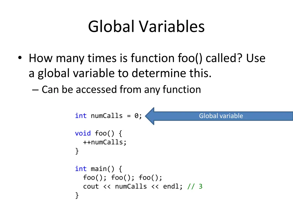 global variables