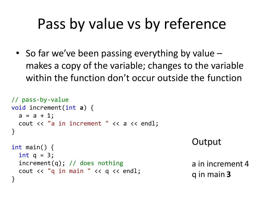 pass by value vs by reference