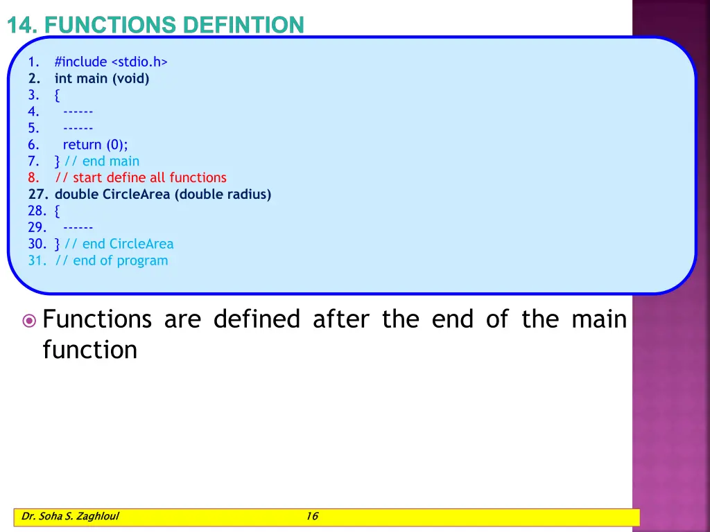 14 functions defintion